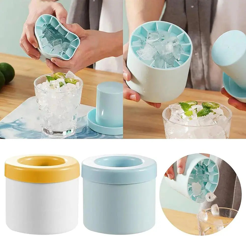 Silicone Cylinder Portable Ice Maker Bucket GLR SHOPPING