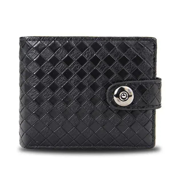 Men's Retro Woven Pattern Leather Wallet GLR SHOPPING