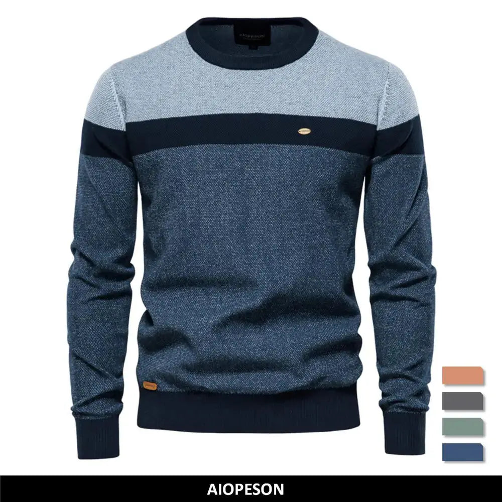 Spliced Cotton Men's Sweater GLR SHOPPING