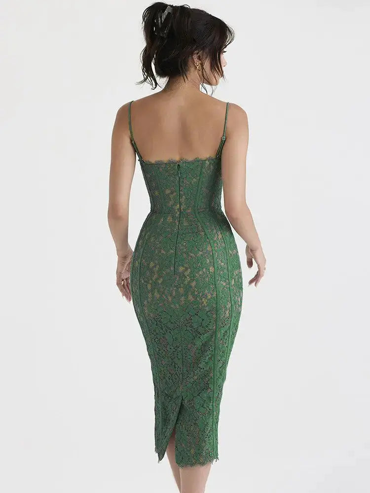 Elegant Backless Midi Dress GLR SHOPPING