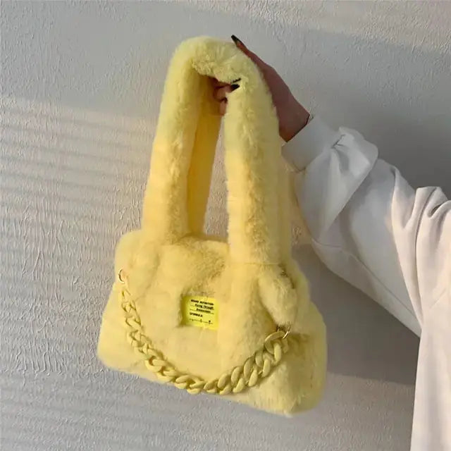 Fluffy Faux Fur Soft Shoulder Bags - GLR SHOPPING