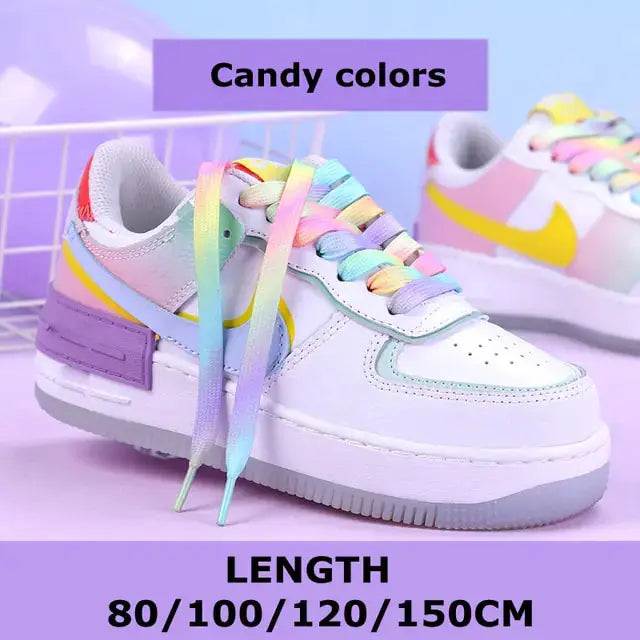 Rainbow Gradient Flat Shoelaces Pair GLR SHOPPING