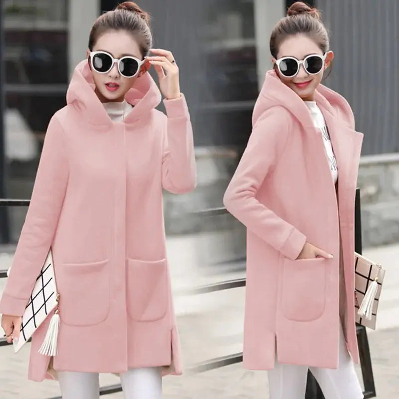 Long Hooded Fleece Coats GLR SHOPPING