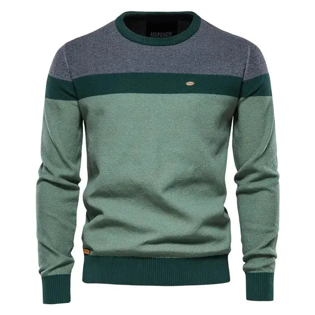 Spliced Cotton Men's Sweater GLR SHOPPING