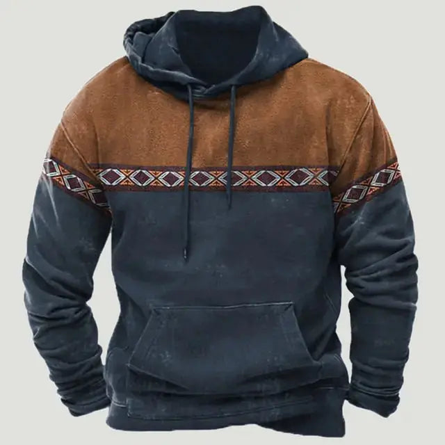 Western Aztec Patchwork Hoodie GLR SHOPPING