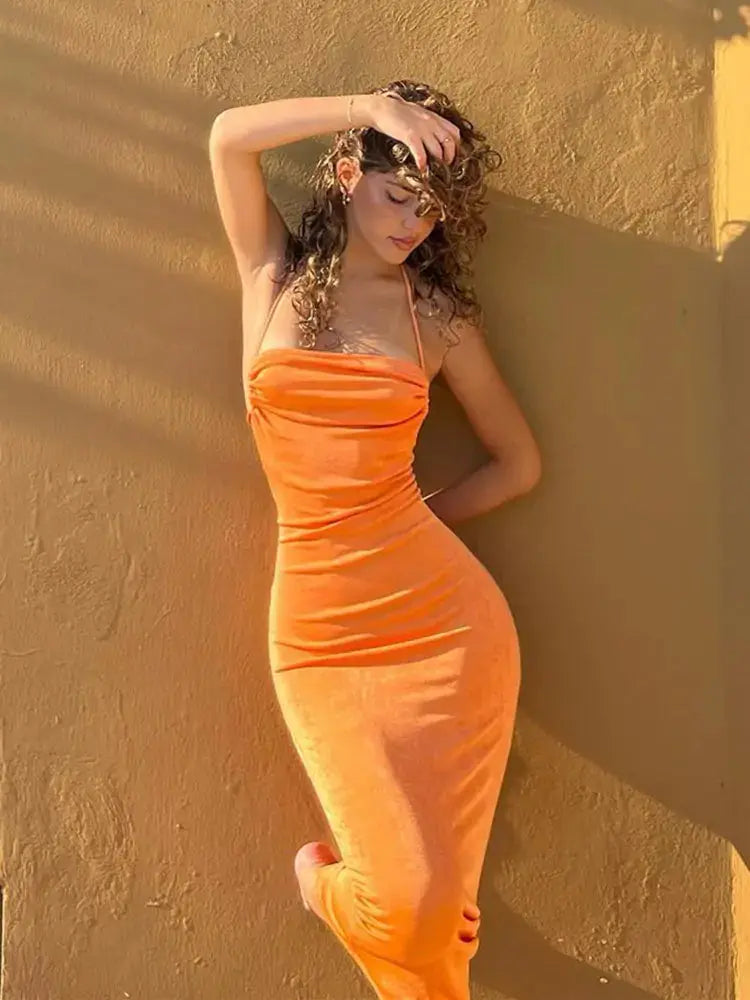 Spaghetti Strap Slim Dress GLR SHOPPING