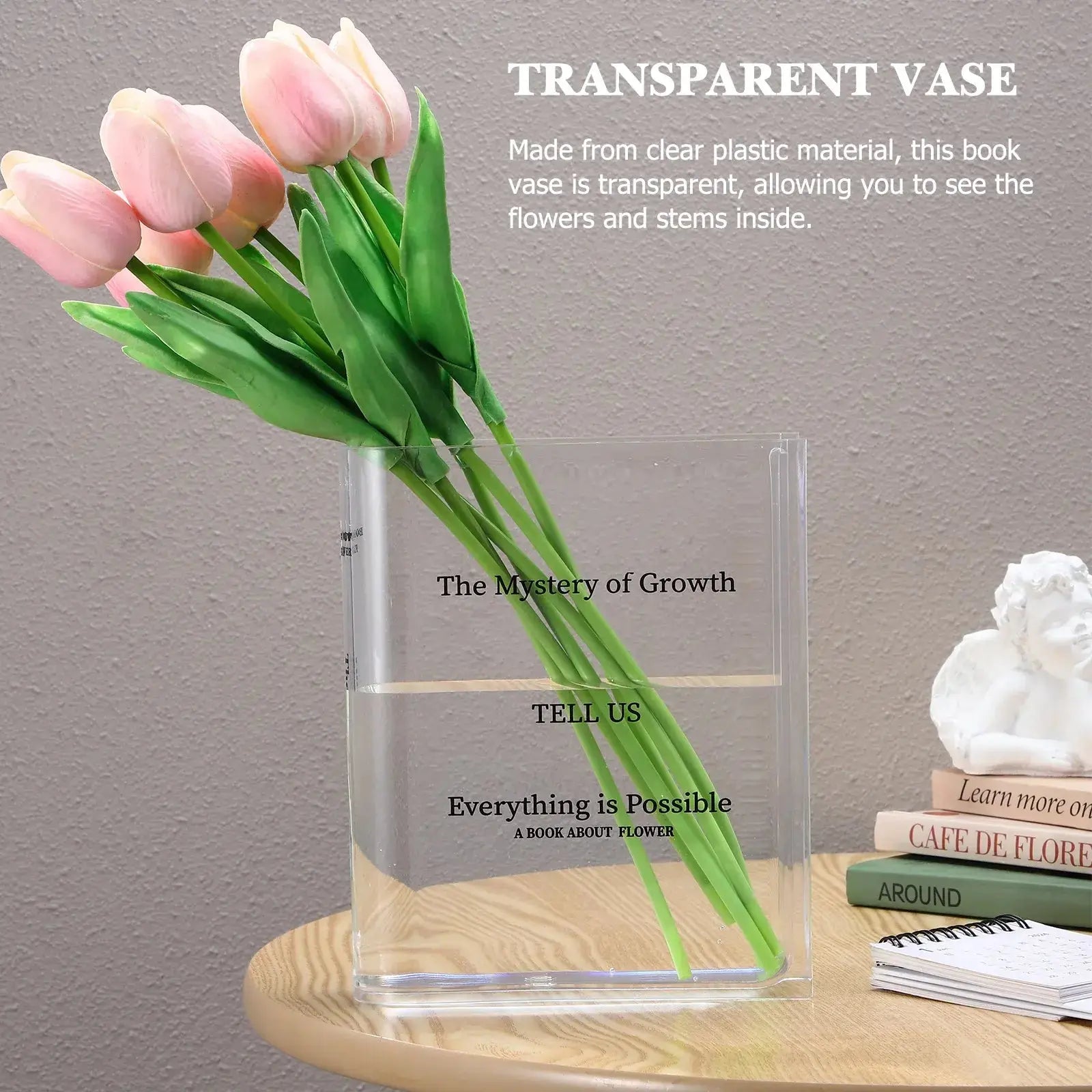 Transparent Book Vase GLR SHOPPING
