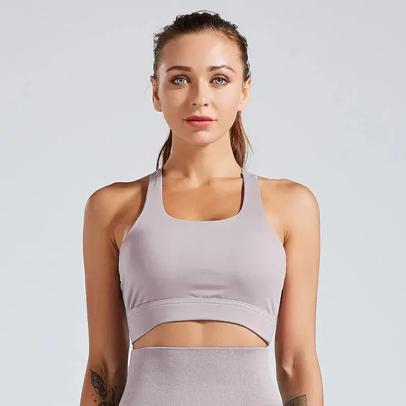 Kaminsky Women Workout Fitness Bra: Mesh Patchwork Tank Top GLR SHOPPING