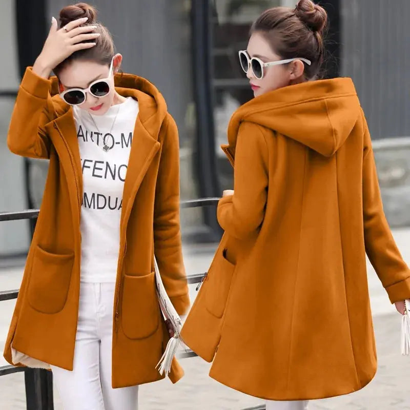 Long Hooded Fleece Coats GLR SHOPPING