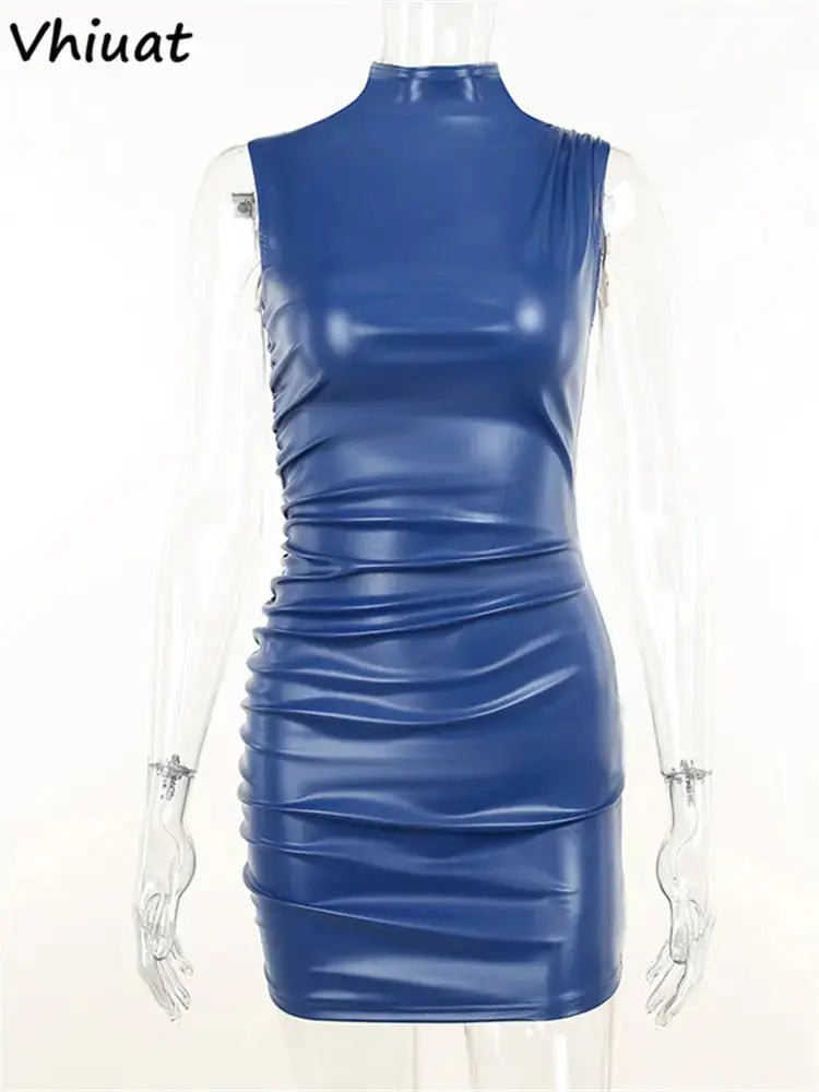 Women Sexy Leather Mini Dress GLR SHOPPING