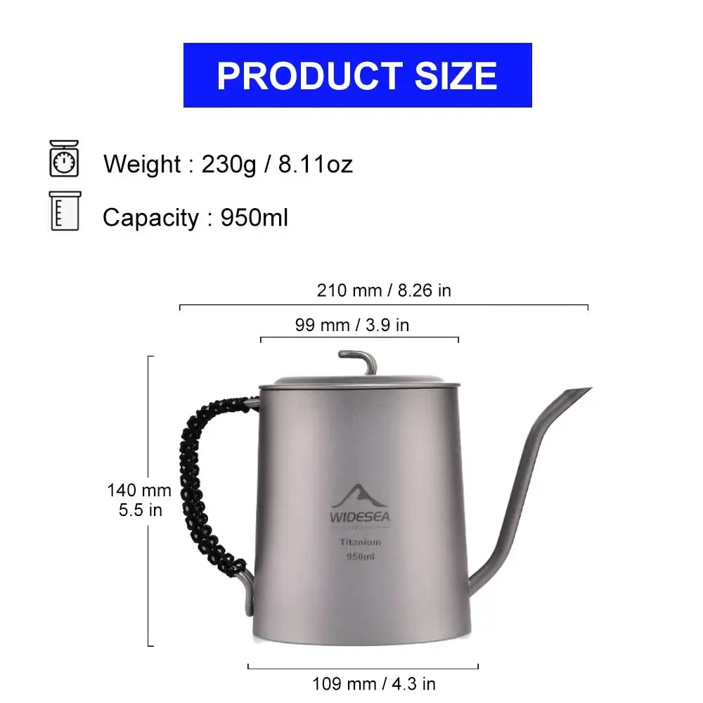 Camping Titanium Coffee Kettle GLR SHOPPING