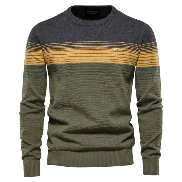 Spliced Cotton Men's Sweater GLR SHOPPING