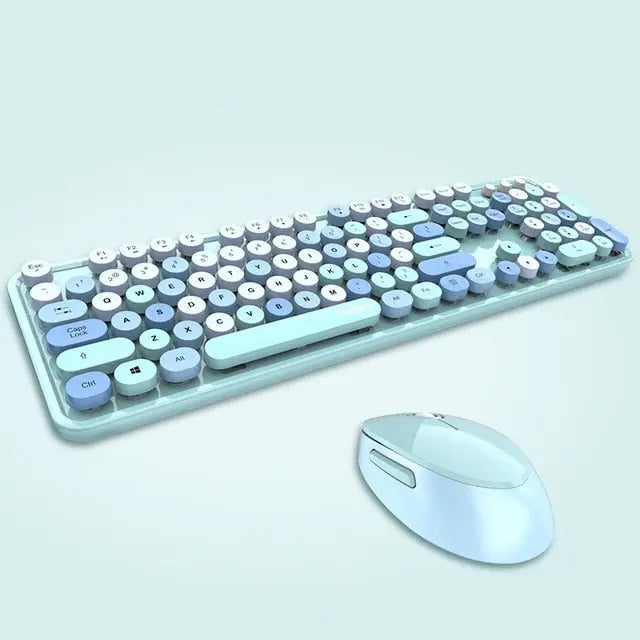 Wireless Candy Color Round Keycap Keyboard Set - GLR SHOPPING