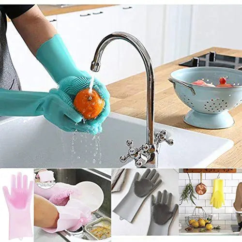Multifunction Magic Silicone Dish Washing Gloves Home Essentials-7