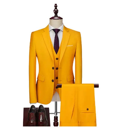 Pure Color Men's Business Suit - GLR SHOPPING