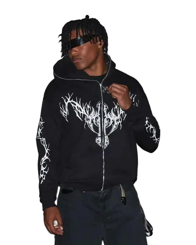Gothic Clothing Trend Zipper Hoodies - GLR SHOPPING