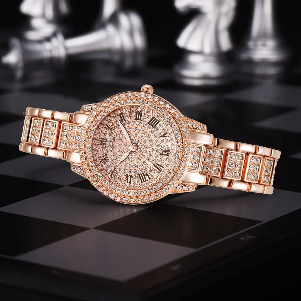 Diamond Crystals Watch and Bracelet Set - GLR SHOPPING