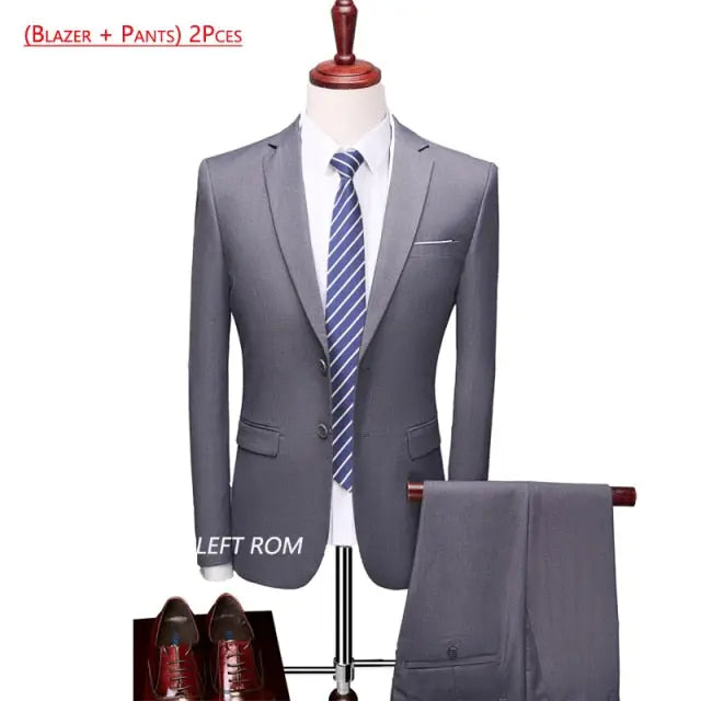 Pure Color Men's Business Suit - GLR SHOPPING