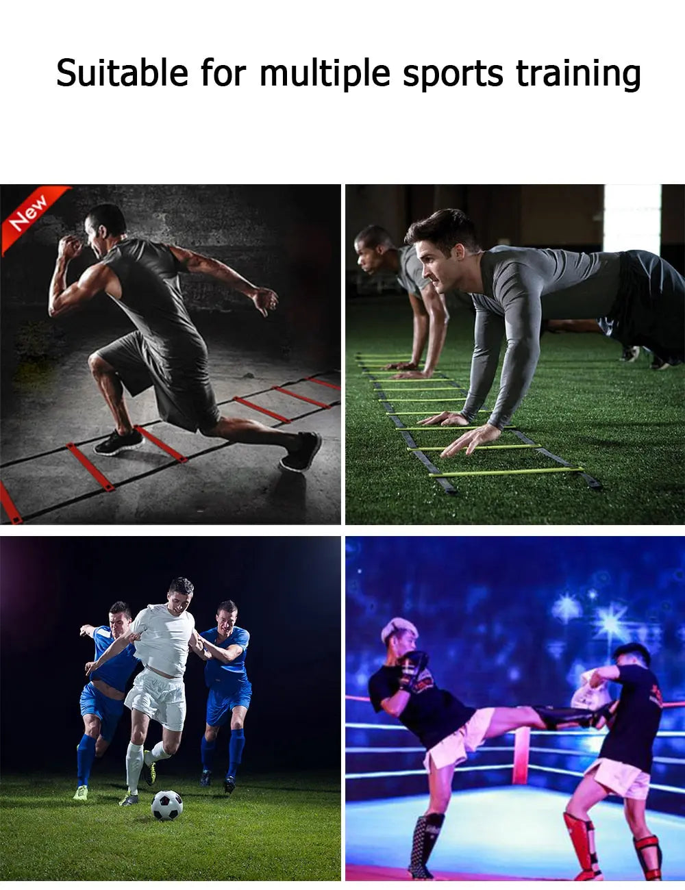 Outdoor Indoor Adjustable Agility Training Ladder for Fitness - GLR SHOPPING