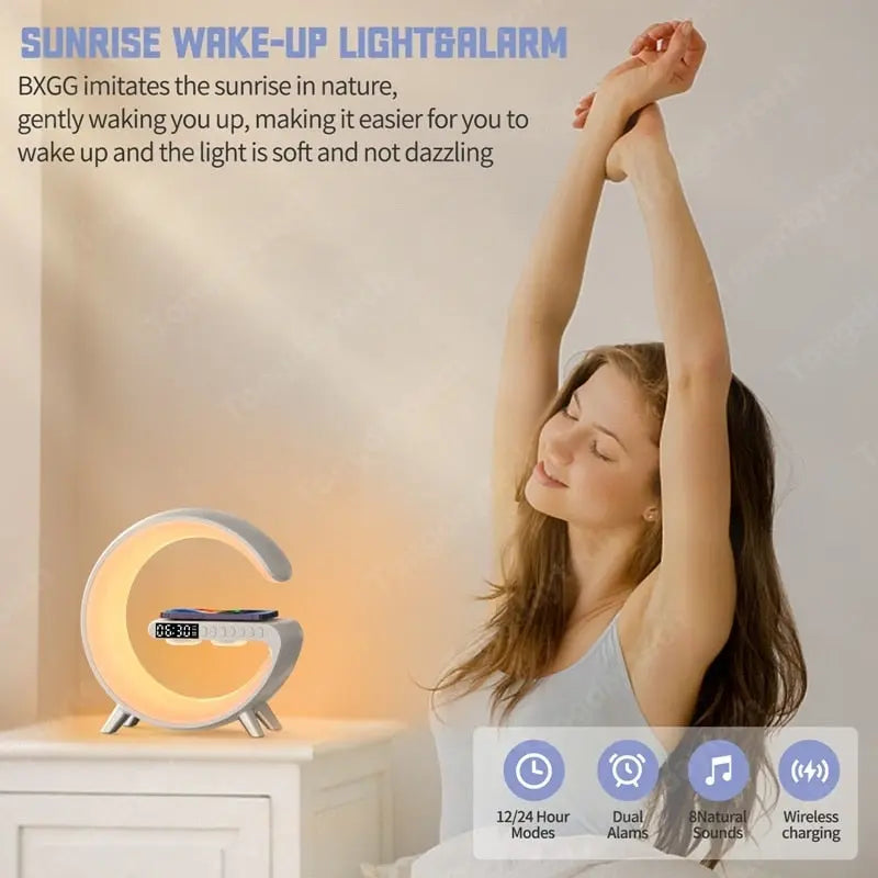 Multifunctional Wireless Charger Alarm Clock Speaker - GLR SHOPPING