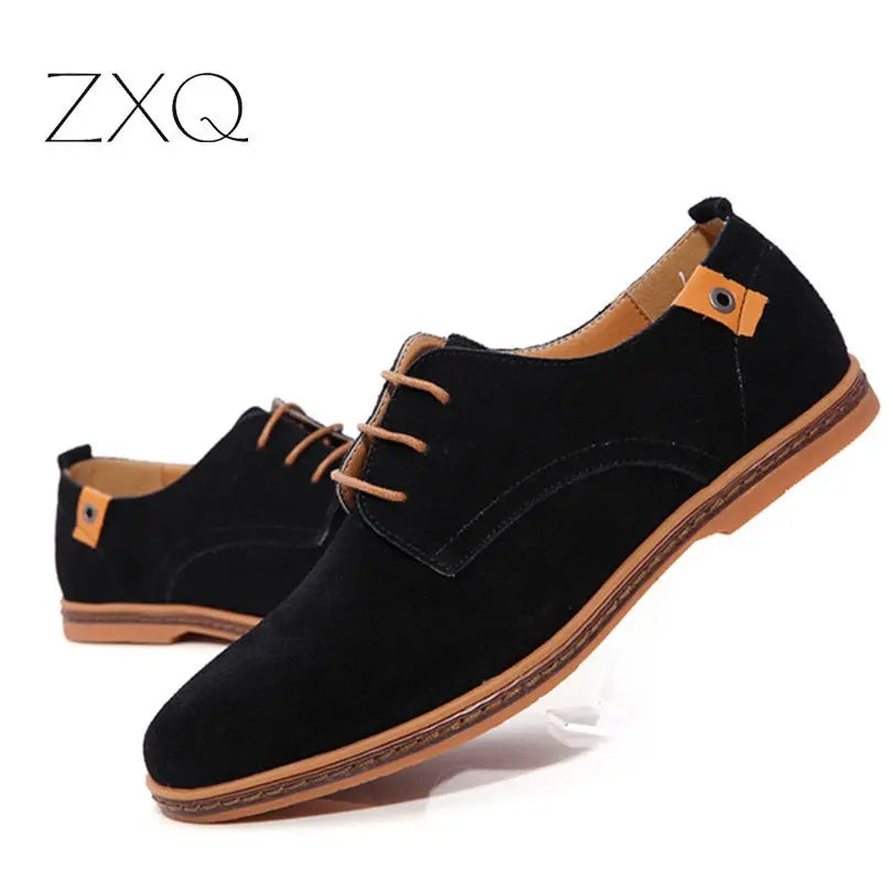 Suede Oxfords Men Leather Shoes - GLR SHOPPING