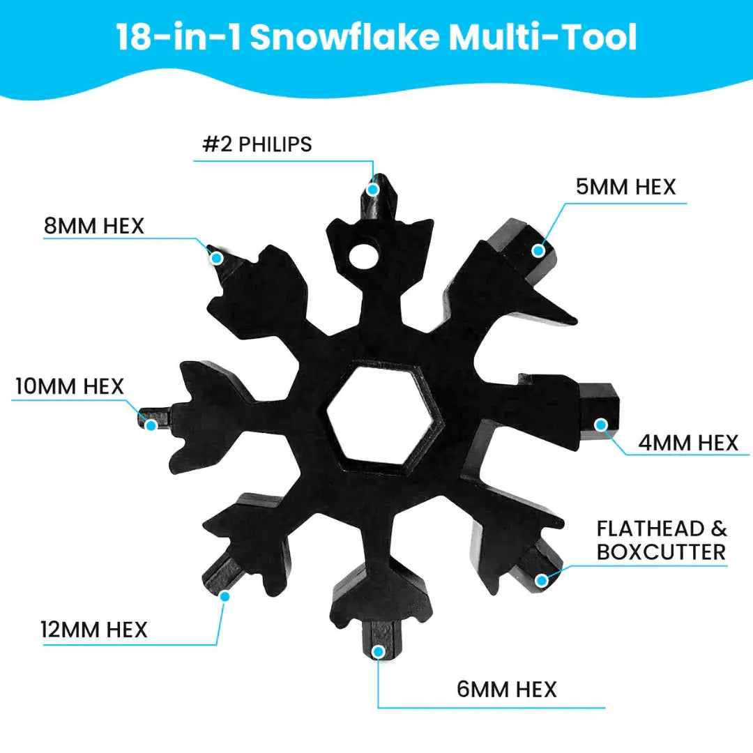 18 in 1 Portable Snowflake Multi Tool - GLR SHOPPING