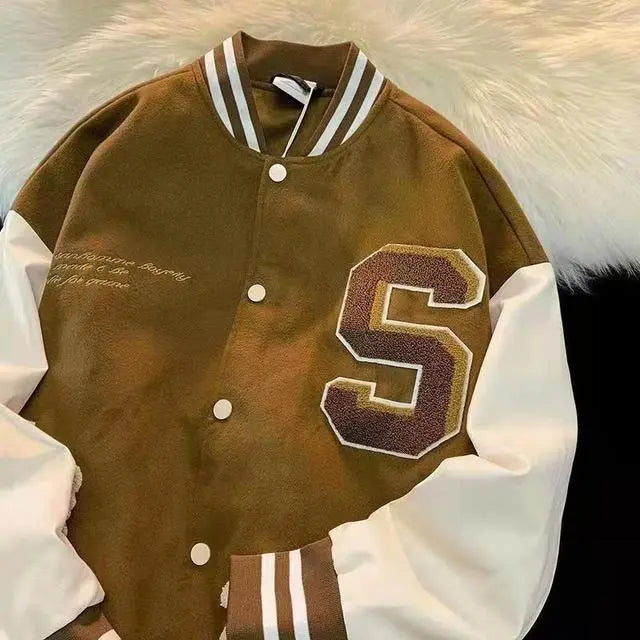 Quilted Embroidered Baseball Jacket - GLR SHOPPING