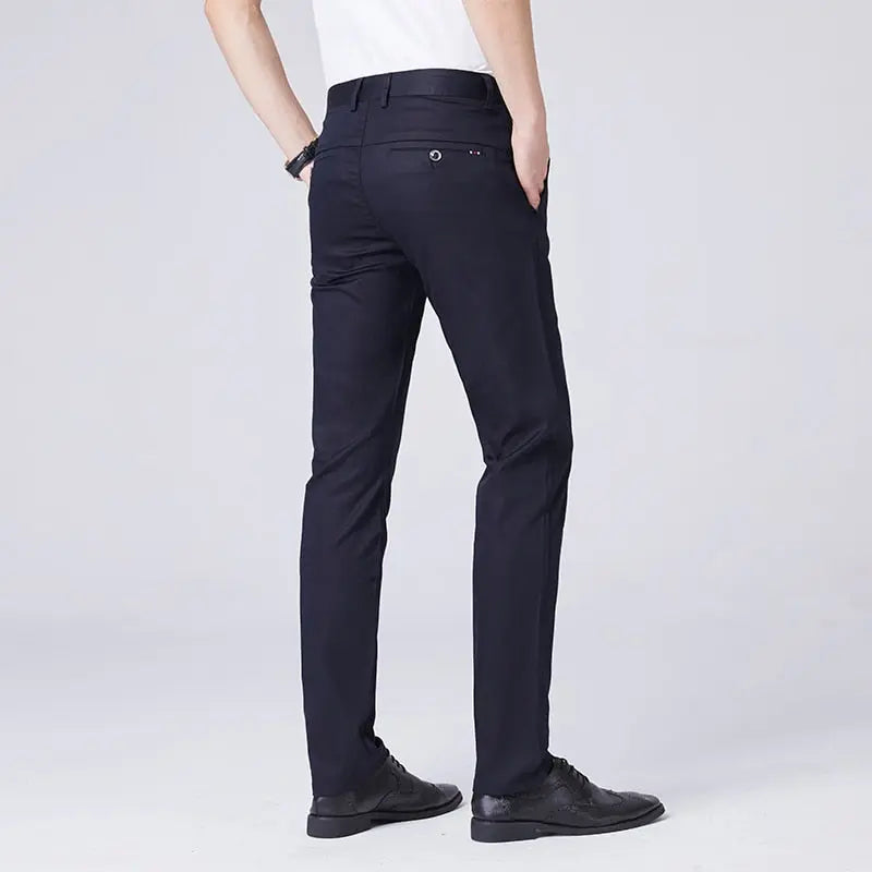 Ice Silk Slim Fit Business Elastic Trousers - GLR SHOPPING
