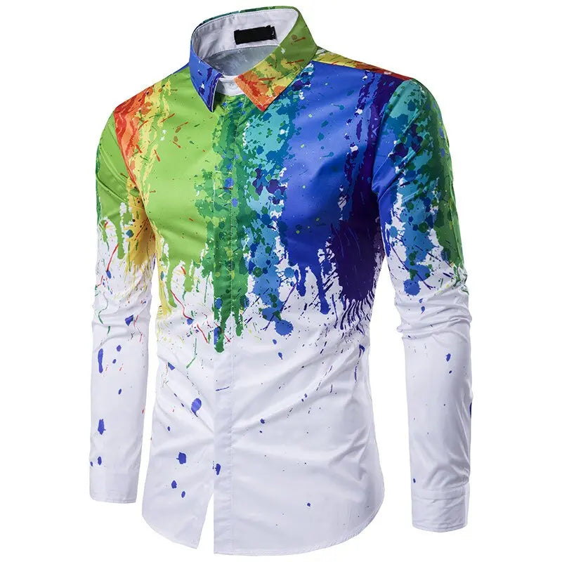 3D ink Splash Paint Color Long-sleeved - GLR SHOPPING