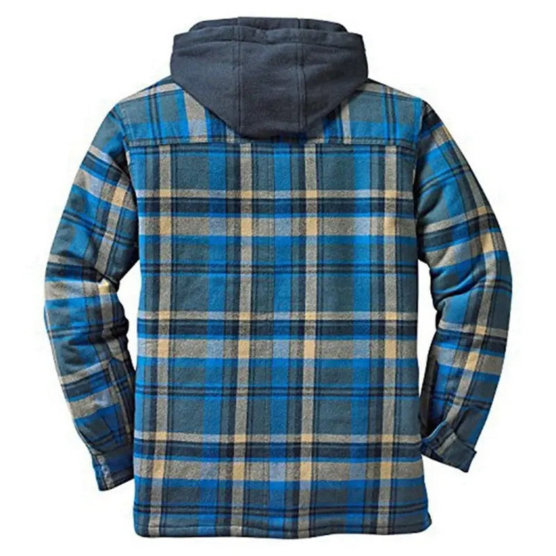 Plaid Long-sleeved Hooded Jacket - GLR SHOPPING