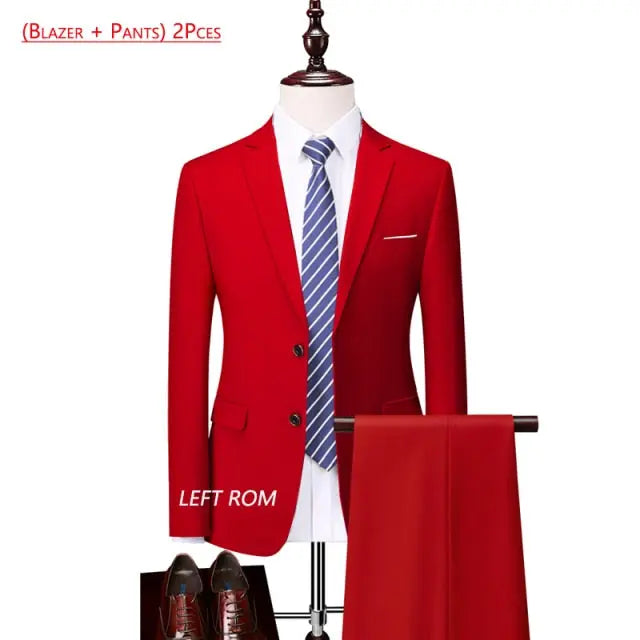 Pure Color Men's Business Suit - GLR SHOPPING