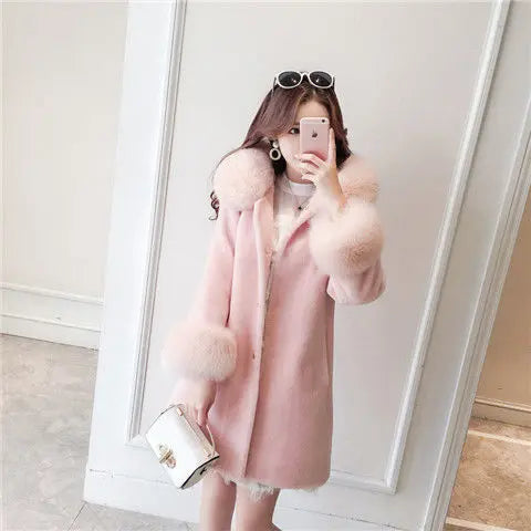 Winter New Women's Warm Fur Coat, Faux Fur Faux Fur Hooded Mid-length - GLR SHOPPING