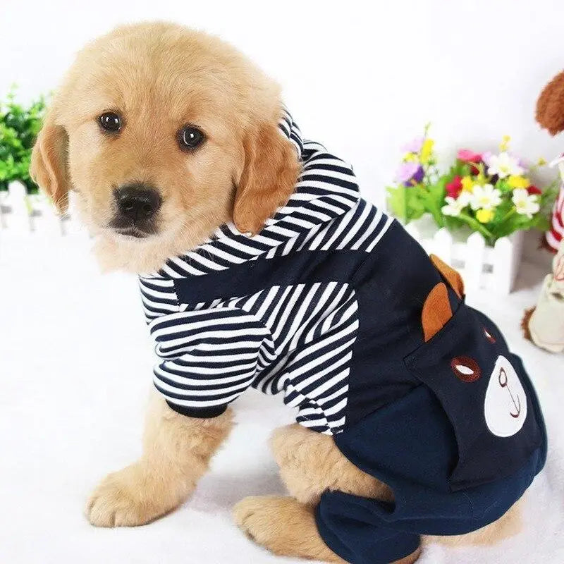 Hoodie Style Striped Dog Winter Clothes - GLR SHOPPING