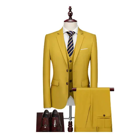 Pure Color Men's Business Suit - GLR SHOPPING