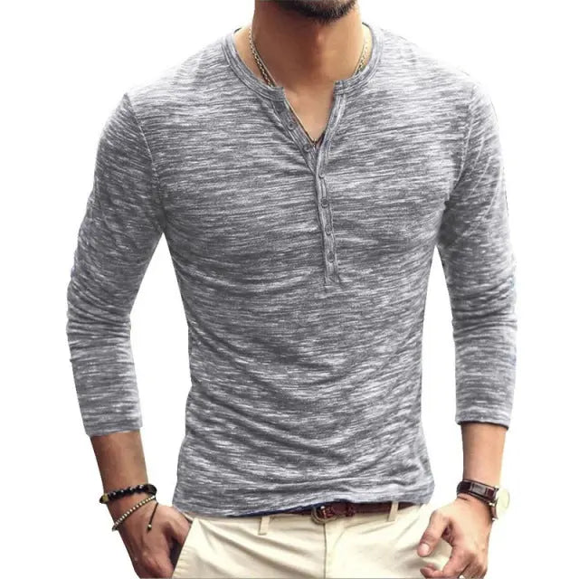 Tee Shirt V-Neck Long Sleeve - GLR SHOPPING