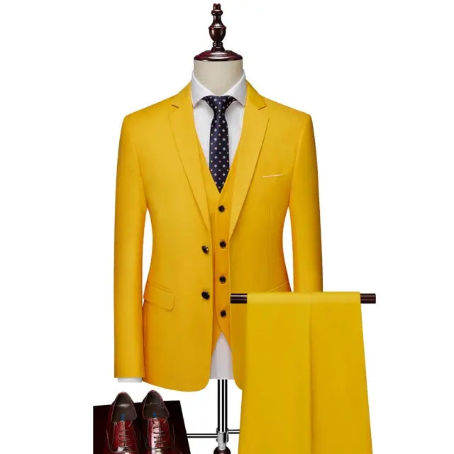 Pure Color Men's Business Suit - GLR SHOPPING
