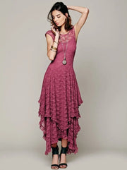 Asymmetric Hem Lace Dress - GLR SHOPPING