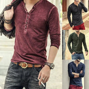 Tee Shirt V-Neck Long Sleeve - GLR SHOPPING