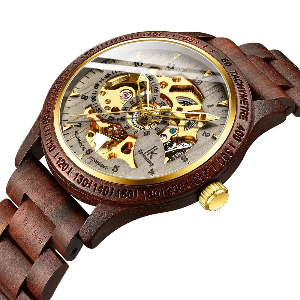 Classic Wooden Men's Mechanical Watch - GLR SHOPPING