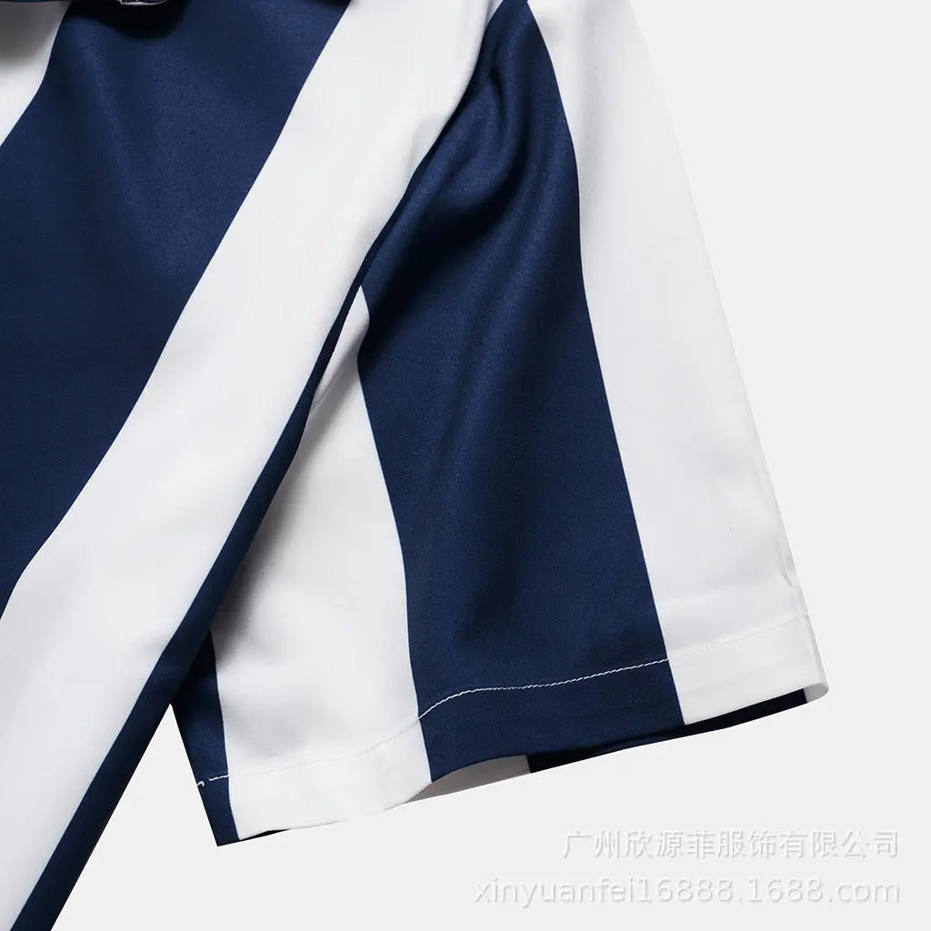 Wide Stripe Lane Print Shirts - GLR SHOPPING