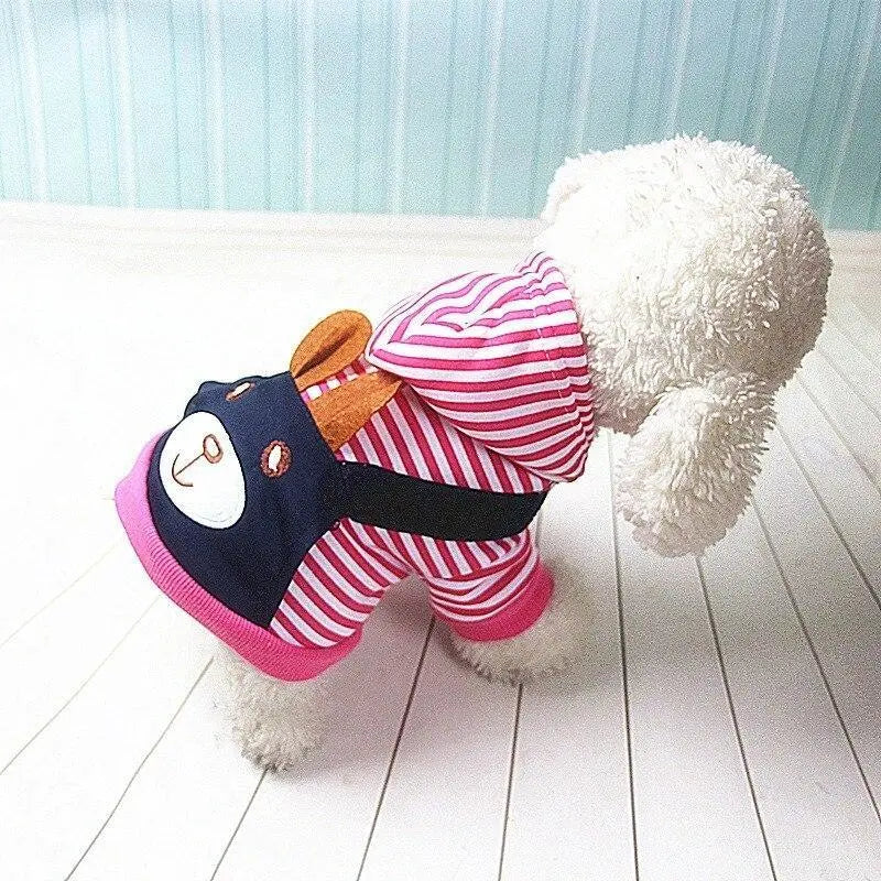 Hoodie Style Striped Dog Winter Clothes - GLR SHOPPING