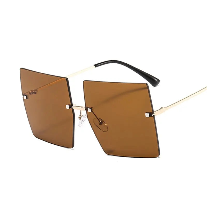 Oversized Rimless Square Sunglasses - GLR SHOPPING