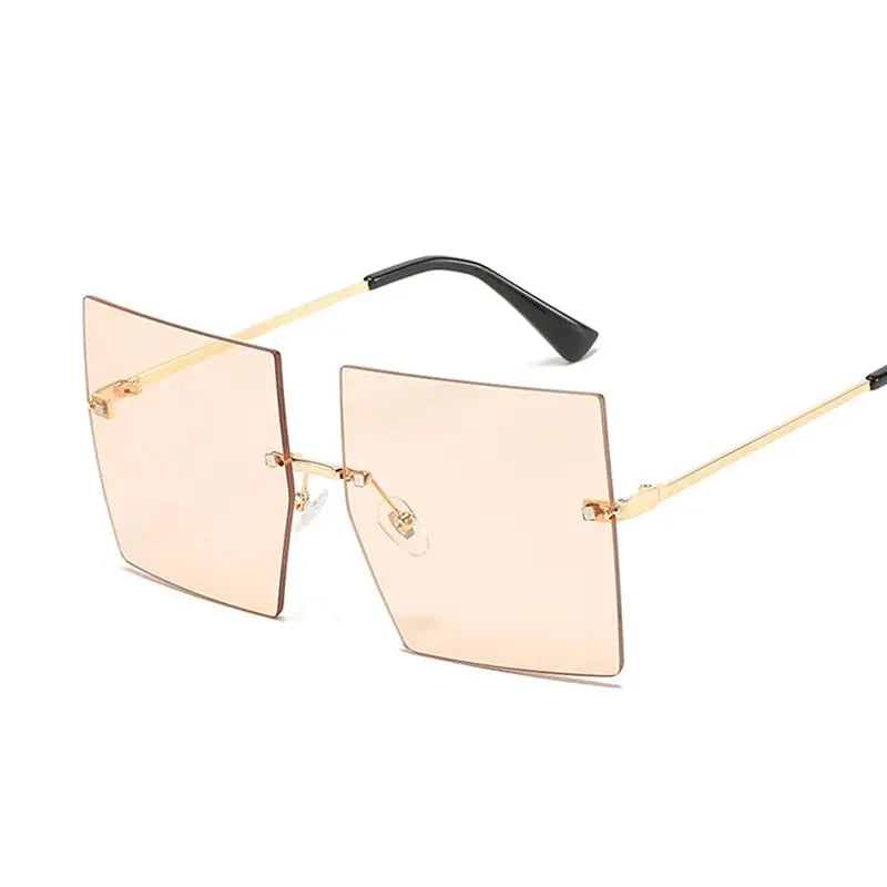 Oversized Rimless Square Sunglasses - GLR SHOPPING