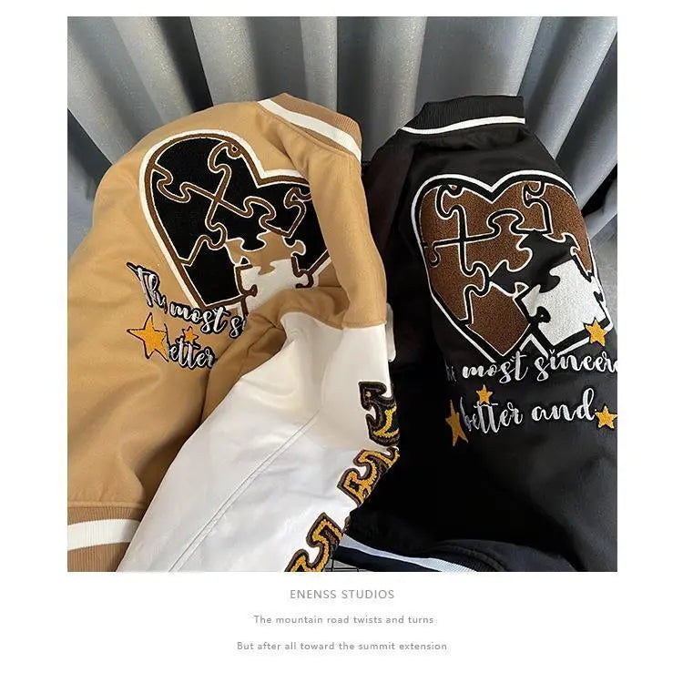 Quilted Embroidered Baseball Jacket - GLR SHOPPING