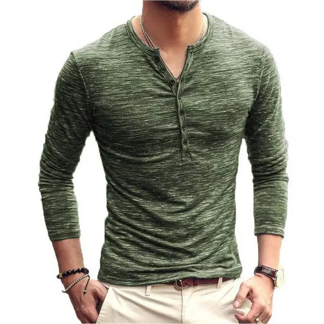 Tee Shirt V-Neck Long Sleeve - GLR SHOPPING
