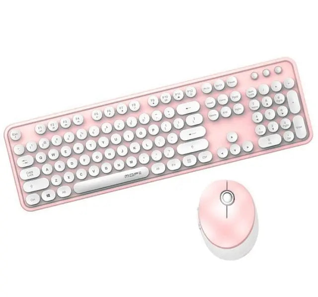 Wireless Candy Color Round Keycap Keyboard Set - GLR SHOPPING