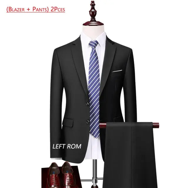 Pure Color Men's Business Suit - GLR SHOPPING