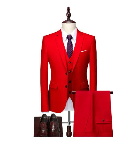 Pure Color Men's Business Suit - GLR SHOPPING