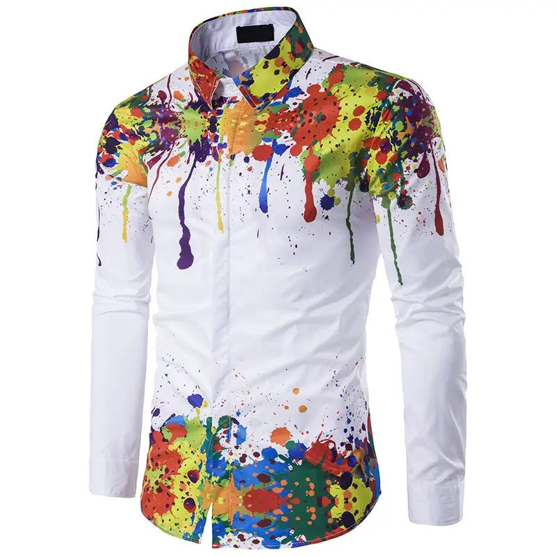 3D ink Splash Paint Color Long-sleeved - GLR SHOPPING