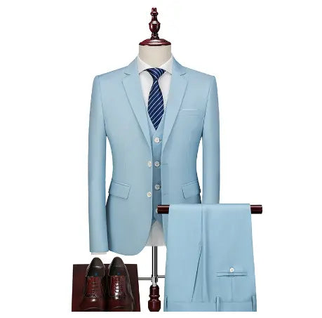 Pure Color Men's Business Suit - GLR SHOPPING